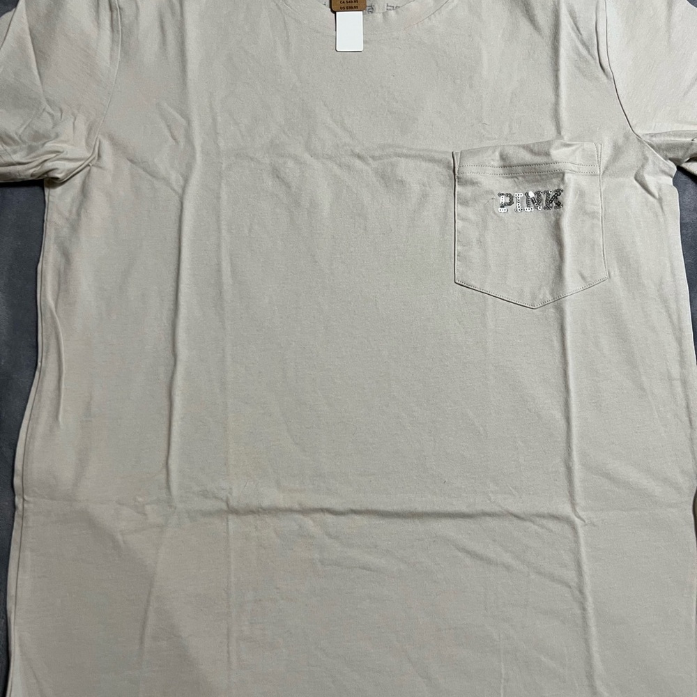 PINK Victoria's Secret Cream Tee with Pocket